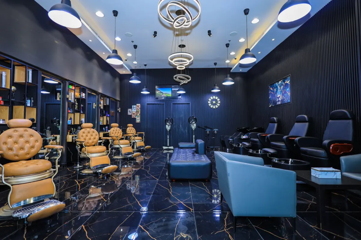 Interior view of Tiger Gents Salon in Business Bay